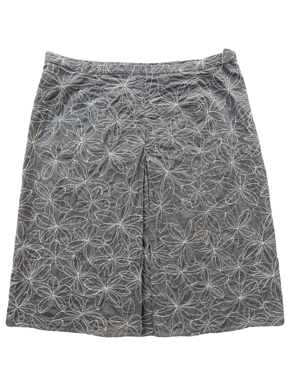 New York & Co Floral Embroidered Cotton Skirt Size 8 A-Line Summer Boho Knee